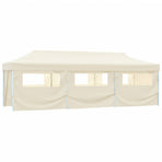 Folding Pop-up Party Tent with 8 Sidewalls 870x291x315 cm Cream