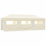 Folding Pop-up Party Tent with 8 Sidewalls 870x291x315 cm Cream - Front View