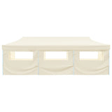 Folding Pop-up Party Tent with 8 Sidewalls 870x291x315 cm Cream - Side View