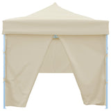 Folding Pop-up Party Tent with 8 Sidewalls 870x291x315 cm Cream - 45-Degree Angle