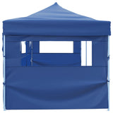 Folding Pop-up Party Tent with 5 Sidewalls 3x9 m Blue - Side View
