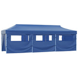 Folding Pop-up Party Tent with 8 Sidewalls 870x291x315 cm Blue - Front View