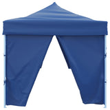 Folding Pop-up Party Tent with 8 Sidewalls 870x291x315 cm Blue - Top-Down View