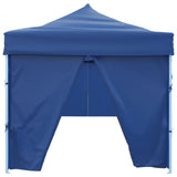 Folding Pop-up Party Tent with 8 Sidewalls 870x291x315 cm Blue - 45-Degree Angle