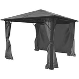Gazebo with Curtain Anthracite Aluminium 300x300 cm - Side View