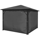 Gazebo with Curtain Anthracite Aluminium 300x300 cm - Top-Down View