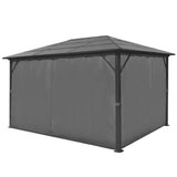 Gazebo with Curtain Anthracite Aluminium 400x300 cm - Top-Down View
