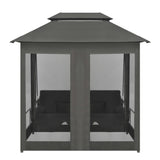 Outdoor Convertible Swing Bench with Canopy Anthracite 220x160x240 cm Steel - 45-Degree Angle