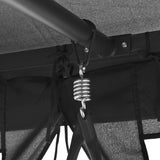 Outdoor Convertible Swing Bench with Canopy Anthracite 220x160x240 cm Steel - Close-Up Angle