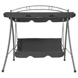 Outdoor Convertible Swing Bench with Canopy Anthracite 198x120x205 cm Steel - Front View