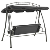 Outdoor Convertible Swing Bench with Canopy Anthracite 198x120x205 cm Steel - Top-Down View
