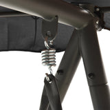 Outdoor Convertible Swing Bench with Canopy Anthracite 198x120x205 cm Steel - 45-Degree Angle