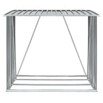Garden Log Storage Shed Galvanised Steel 163x83x154 cm Grey