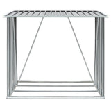 Garden Log Storage Shed Galvanised Steel 163x83x154 cm Grey - Side View