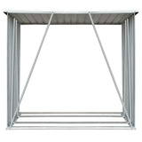 Garden Log Storage Shed Galvanised Steel 163x83x154 cm Grey