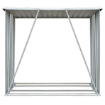 Garden Log Storage Shed Galvanised Steel 163x83x154 cm Grey