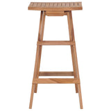 Folding Bar Stools 2 pcs Solid Teak Wood - Side View