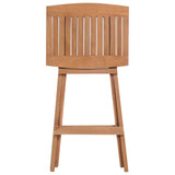 Folding Bar Stools 2 pcs Solid Teak Wood - Top-Down View