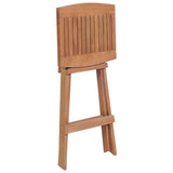 Folding Bar Stools 2 pcs Solid Teak Wood - 45-Degree Angle