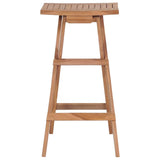 Folding Bar Stools 4 pcs Solid Teak Wood - Side View