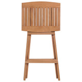 Folding Bar Stools 4 pcs Solid Teak Wood - Top-Down View