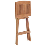 Folding Bar Stools 4 pcs Solid Teak Wood - 45-Degree Angle