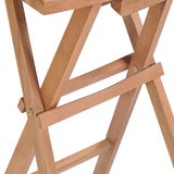 Folding Bar Stools 4 pcs Solid Teak Wood - Close-Up Angle
