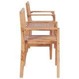 3 Piece Bistro Set Solid Teak - Side View