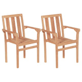 3 Piece Bistro Set Solid Teak - Top-Down View
