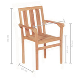 3 Piece Bistro Set Solid Teak - Extra Image