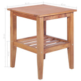Coffee Table 40x40x50 cm Square Solid Teak - Rear View