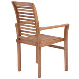 Stacking Dining Chairs 4 pcs Solid Teak - Close-Up Angle