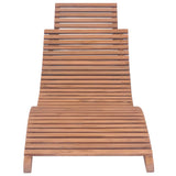 Folding Sun Lounger Solid Teak Wood - Side View