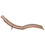 Folding Sun Lounger Solid Teak Wood - Close-Up Angle