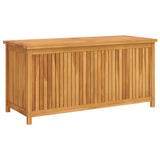 Garden Storage Box 120x50x58 cm Solid Teak Wood - Front View