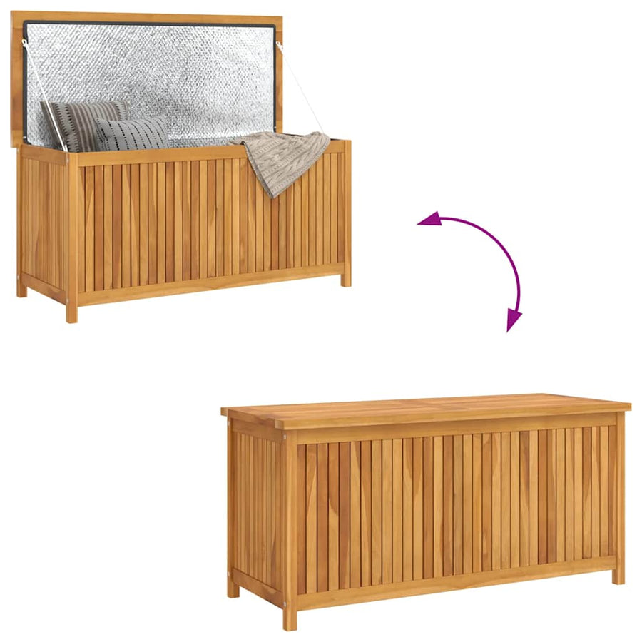 Garden Storage Box 120x50x58 cm Solid Teak Wood