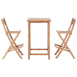 3 Piece Bar Set Solid Teak Wood - Front View