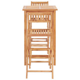 3 Piece Bar Set Solid Teak Wood