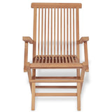 5 Piece Garden Dining Set Solid Teak Wood - 45-Degree Angle