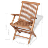 5 Piece Garden Dining Set Solid Teak Wood - Low Angle