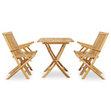 5 Piece Outdoor Dining Set Solid Teak Wood - Front View