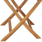 Folding Garden Table 85x76 cm Solid Teak Wood - Close-Up Angle