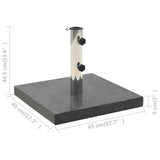 Parasol Base Granite 28.5 kg Square Black - Low Angle