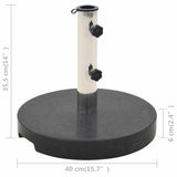 Parasol Base Granite 20 kg Round Black - Low Angle