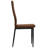 Dining Chairs 6 pcs Brown Fabric - Top-Down View