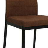 Dining Chairs 6 pcs Brown Fabric - Rear View