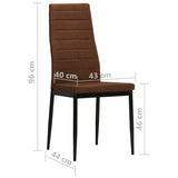 Dining Chairs 6 pcs Brown Fabric - Low Angle