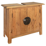 Bathroom Set 5 Piece Solid Recycled Pinewood - Front View