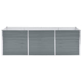 Garden Raised Bed Galvanised Steel 240x80x77 cm Grey - Side View