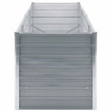 Garden Raised Bed Galvanised Steel 240x80x77 cm Grey - Top-Down View
